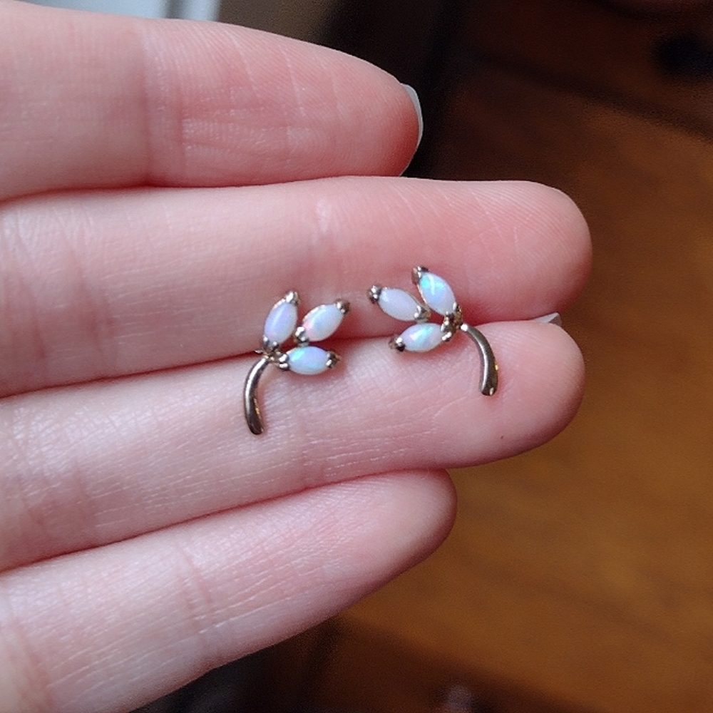 Sterling Silver Opal Earrings